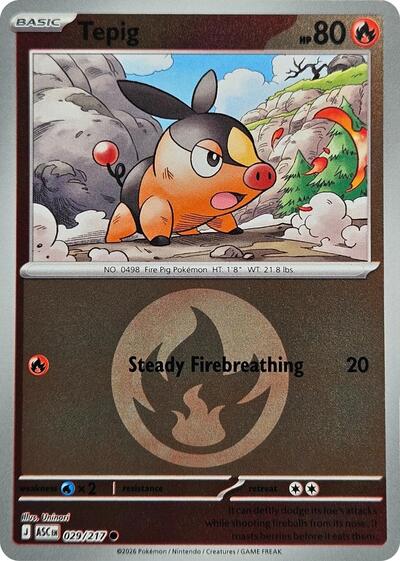 Tepig - Energy Symbol Pattern - 029/217 - Common [me025-029] [Reverse Holo]