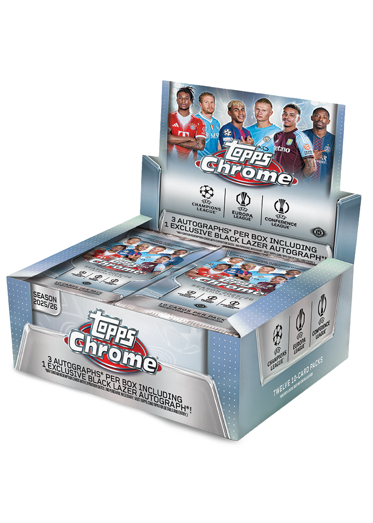 2025/26 Topps UEFA Club Competitions Chrome Soccer Jumbo Box
