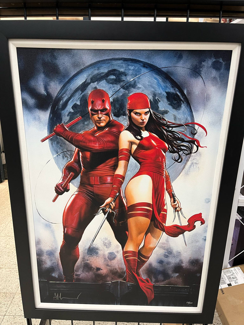 "Delektra" Daredevil & Elektra Giclee on Canvas by Adi Granov - Signed & Remarked by Adi Granov