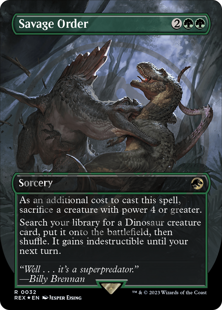 Savage Order (REX-032) - Jurassic World Collection (Borderless) Foil