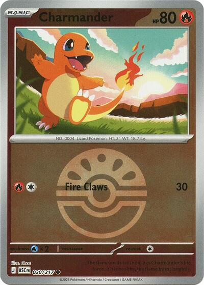Charmander - Quick Ball - 020/217 - Common [me025-020] [Reverse Holo]