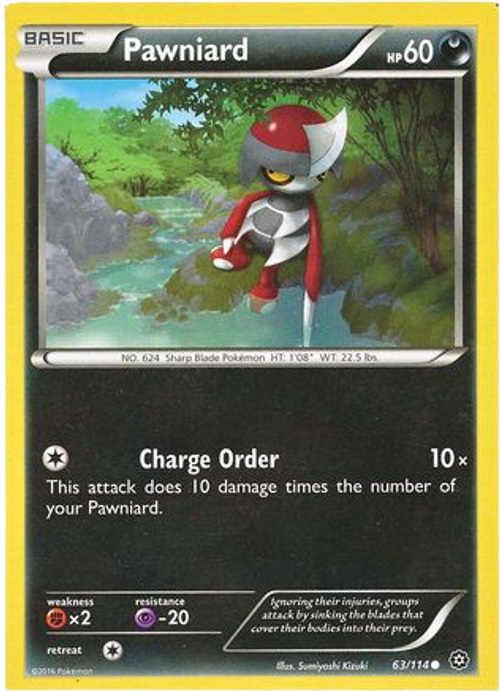 Pawnaird - 63/114 - Common - XY Steam Siege (Square Cut Misprint)