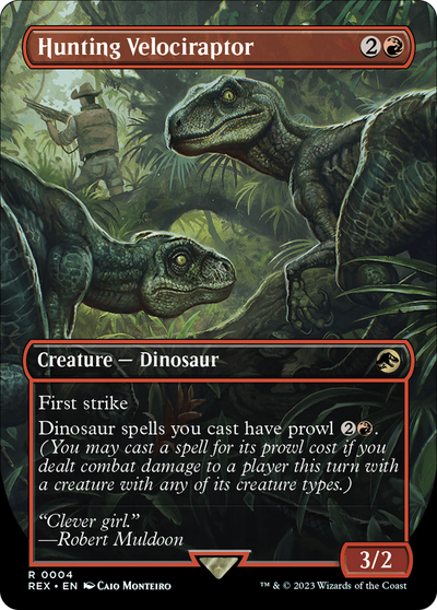 Hunting Velociraptor (REX-004) - Jurassic World Collection (Borderless) Foil