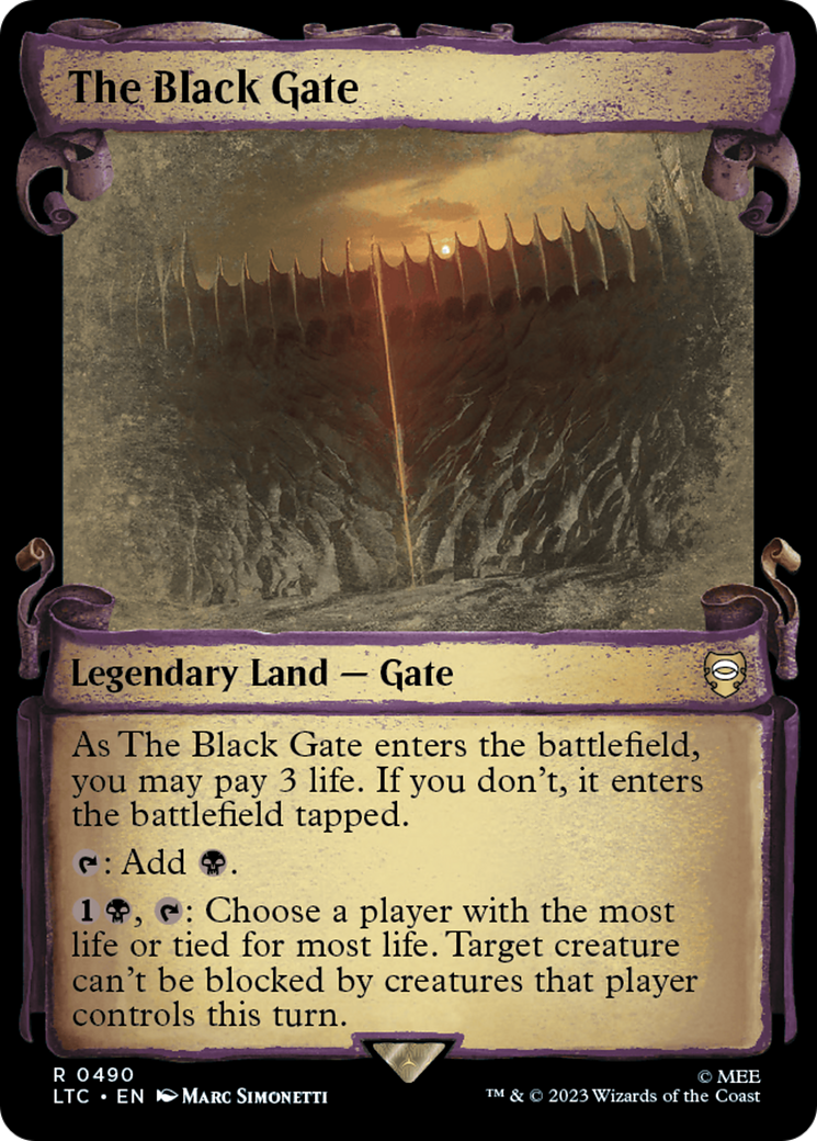 The Black Gate (LTC-490) - Tales of Middle-earth Commander: (Showcase) Foil