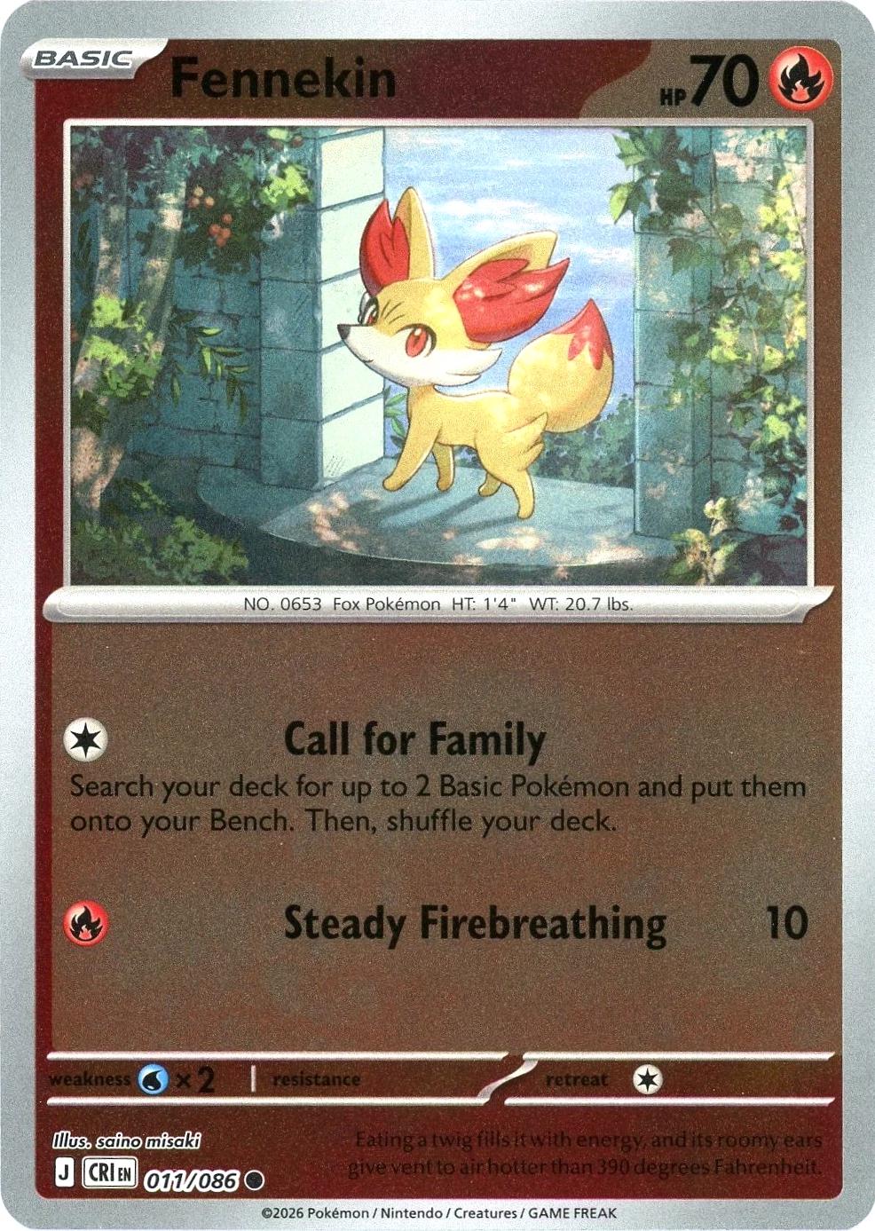 Fennekin - 011/086 - Common [me04-011] [Reverse Holo]