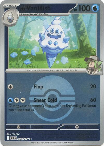N's Vanillish - Poké Ball - 050/217 - Common [me025-050] [Reverse Holo]