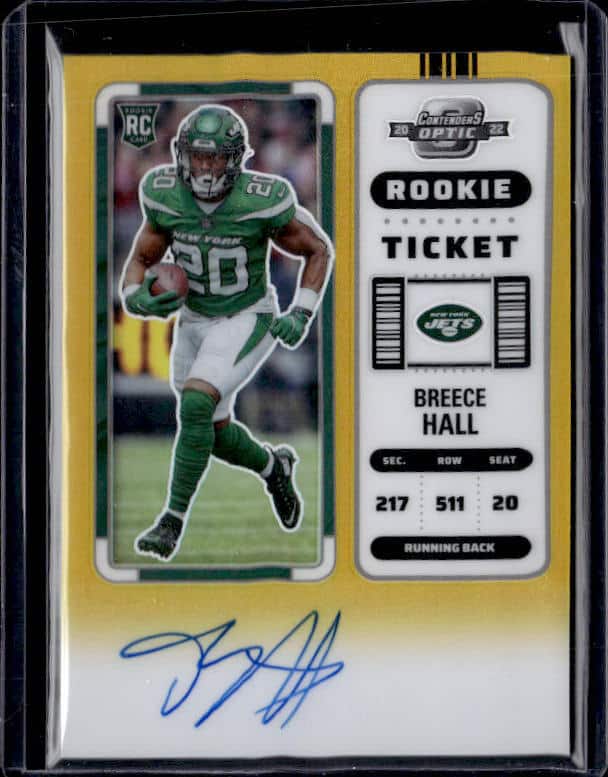 2022 Panini Contenders Optic Breece Hall #105 Rookie Autograph Gold /10