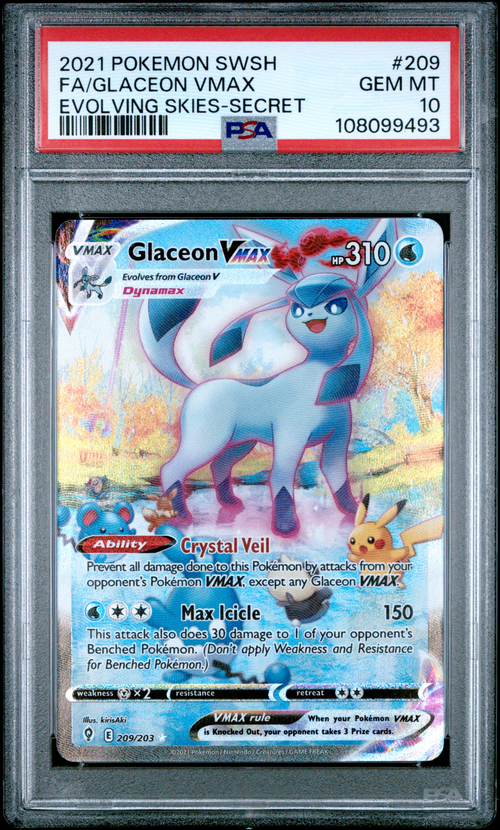 PSA 10 FA/GLACEON VMAX EVOLVING SKIES-SECRET