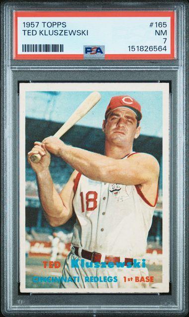 1957 TOPPS #165 TED KLUSZEWSKI PSA 7