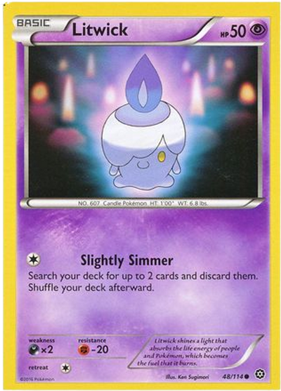 Litwick - 48/114 - Common - XY Steam Siege (Square Cut Misprint)