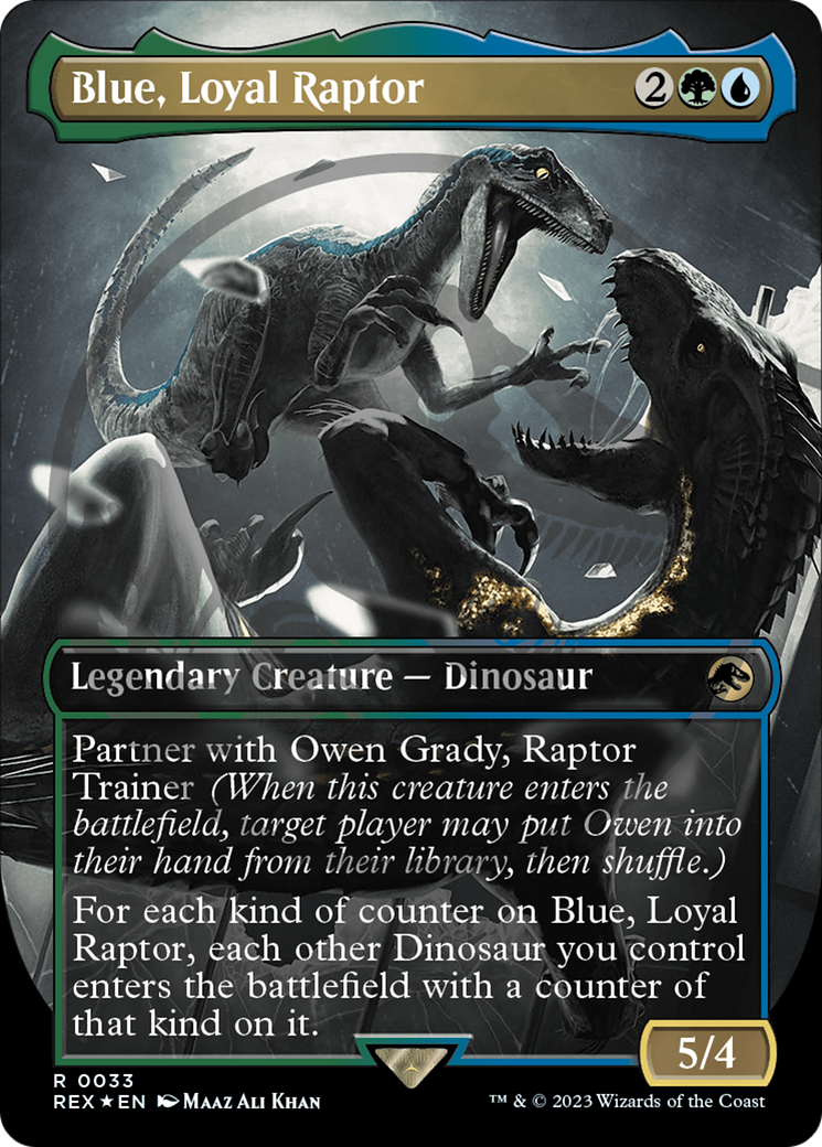Blue, Loyal Raptor (REX-033) - Jurassic World Collection (Borderless) Foil
