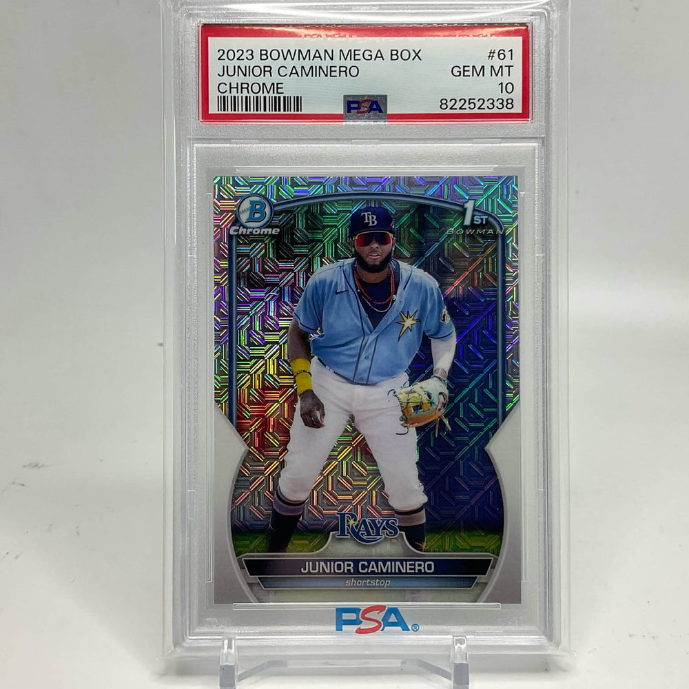 2023 Bowman Chrome Junior Caminero #BCP-61 Mega Mojo Refractor PSA 10