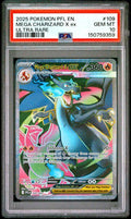2025 POKEMON PFL EN-PHANTASMAL FLAMES 109 MEGA CHARIZARD X EX ULTRA RARE PSA 10