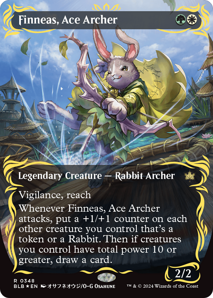 Finneas, Ace Archer (BLB-348) - Bloomburrow: (Showcase) (Borderless) Foil