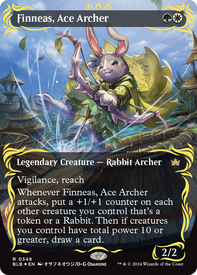 Finneas, Ace Archer (BLB-348) - Bloomburrow: (Showcase) (Borderless) Foil