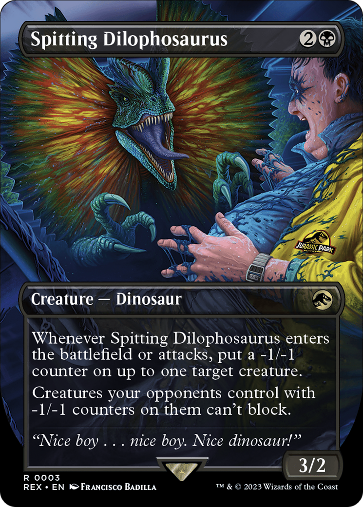 Spitting Dilophosaurus (REX-003) - Jurassic World Collection (Borderless) Foil