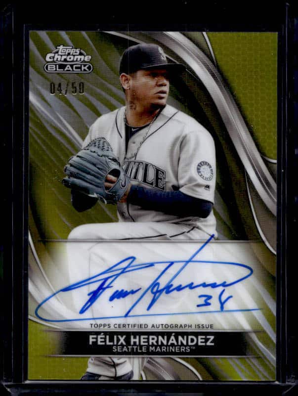 2024 Topps Chrome Black Felix Hernandez #CBA-FH Autograph Gold Refractor /50