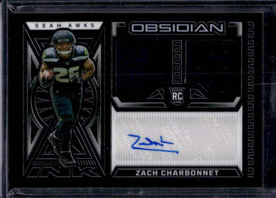 2023 Panini Obsidian Zach Charbonnet #RJI-ZCH Rookie Patch Autograph /199