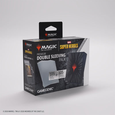 Gamegenic MTG Double Sleeve Pack Premium Art Sleeves - Standard Size - 105ct - Marvel Super Heroes - Comic Burst Black