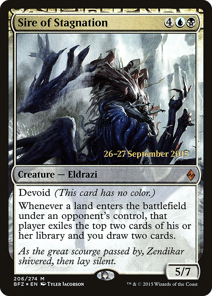Sire of Stagnation (PRE-206S) - Battle for Zendikar Promos: (devoid) Foil