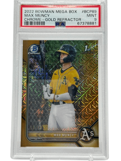 2022 Bowman Mega Max Muncy #BCP-89 Gold Refractor /50 PSA 9
