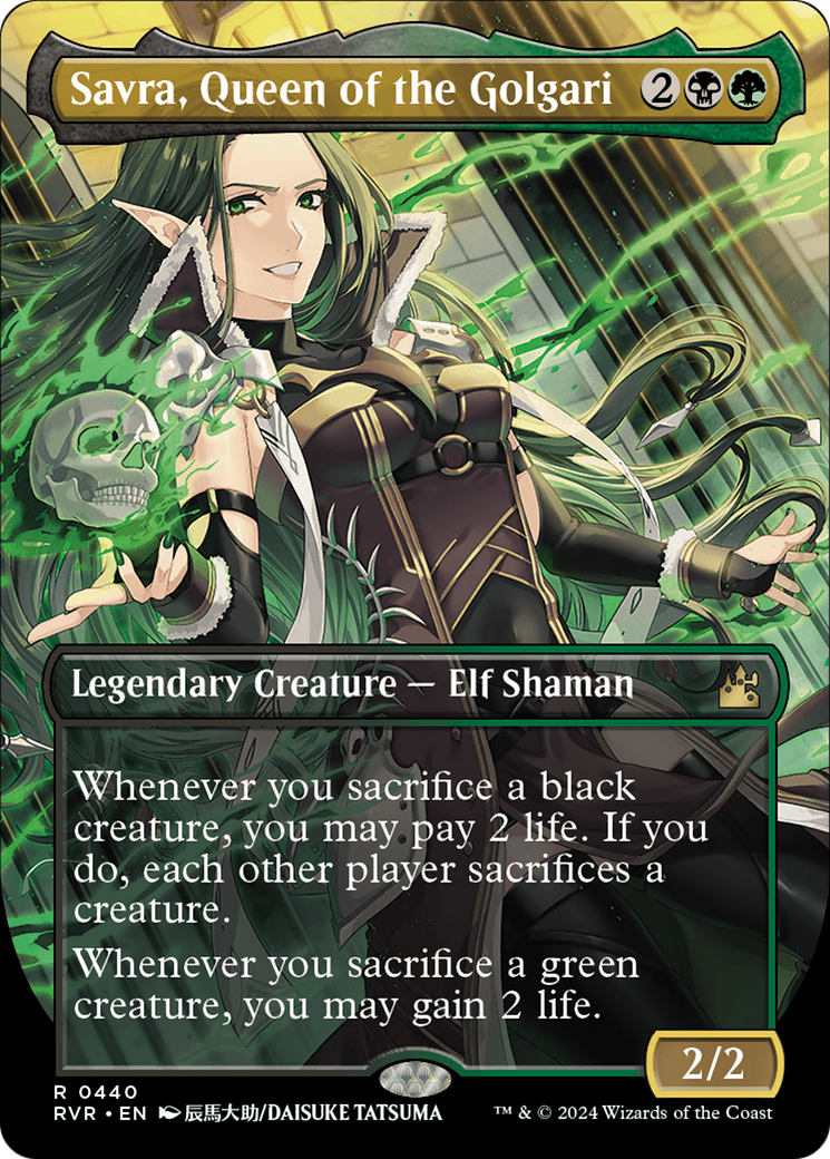 Savra, Queen of the Golgari (RVR-440) - Ravnica Remastered (Borderless) Foil