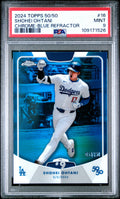 2024 Topps 50/50 Shohei Ohtani Chrome Blue Refractor - Shohei Ohtani - Limited to /150 #16 - PSA Graded Card