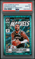 2024 Panini Donruss Optic - Damian Lillard - Net Marvels Green International Limited to /25 #20 - PSA Graded Card