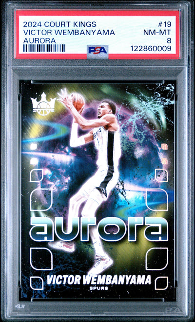 2024 Panini Court Kings - Victor Wembanyama - Aurora Case Hit #19 - PSA Graded Card