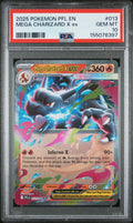 2025 Pokemon PFL En-Phantasmal Flames - Mega Charizard X Ex - #013 - PSA Graded Card