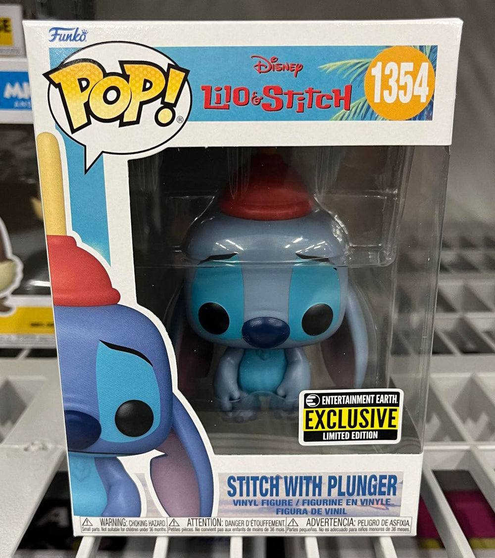 Funko Pop! Disney: Lilo & Stitch - Stitch with Plunger Entertainment Earth Exclusive #1354