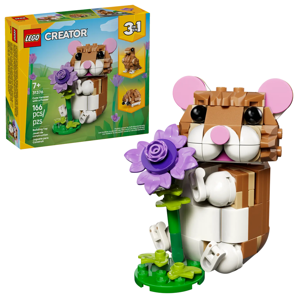 Cute Hamster with a Flower