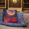 Girl on Moon Swing Premium Pillow