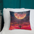 Girl on Moon Swing Premium Pillow