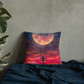 Girl on Moon Swing Premium Pillow