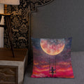 Girl on Moon Swing Premium Pillow