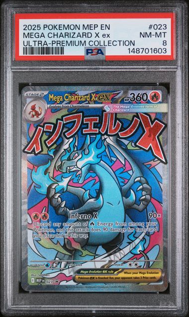 2025 POKEMON MEGA EVOLUTION PROMO MEGA CHARIZARD X EX #023 PSA 8