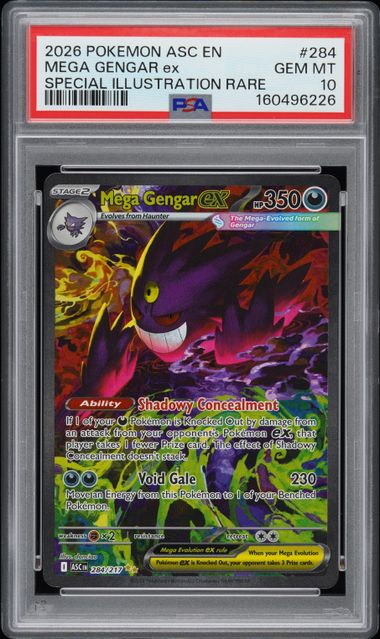 2026 POKEMON ASC EN-ASCENDED HEROES MEGA GENGAR EX SPECIAL ILLUSTRATION RARE #284 PSA 10