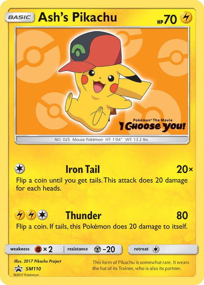 Ash's Pikachu - SM110 - SM Promos