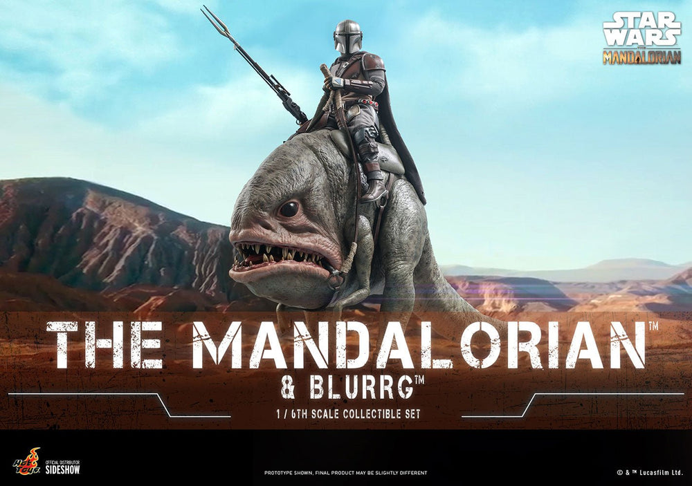 Hot Toys Star Wars The Mandalorian Mandalorian & Blurrg Sixth Scale Figure Set