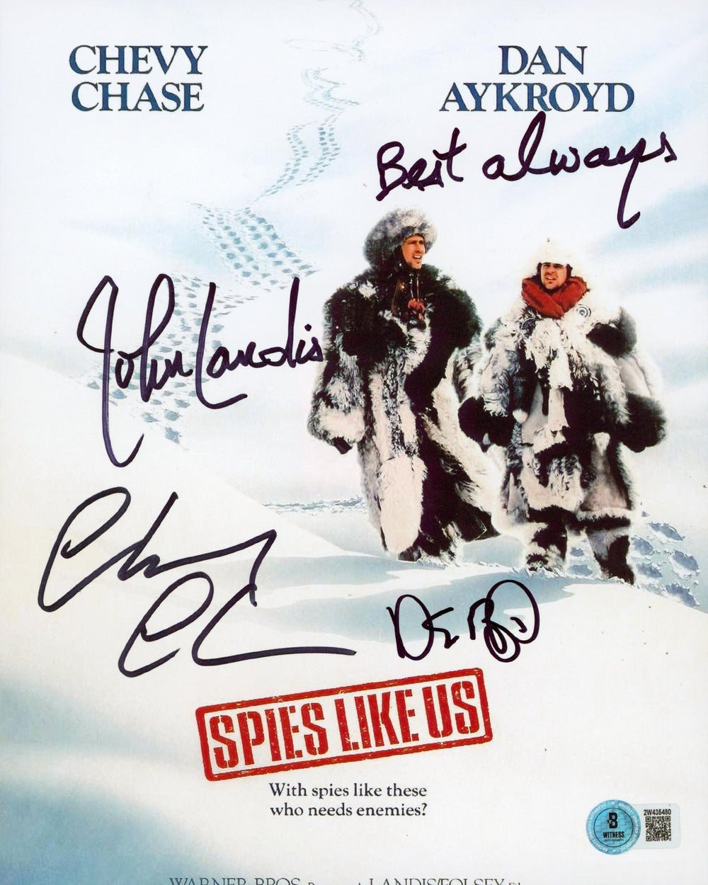 Chase, Aykroyd & Landis Spies Like Us Authentic Signed 8x10 Photo BAS #2W435480