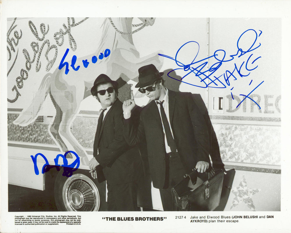 John Belushi & Dan Aykroyd The Blues Brothers Signed 8x10 Photo JSA BAS