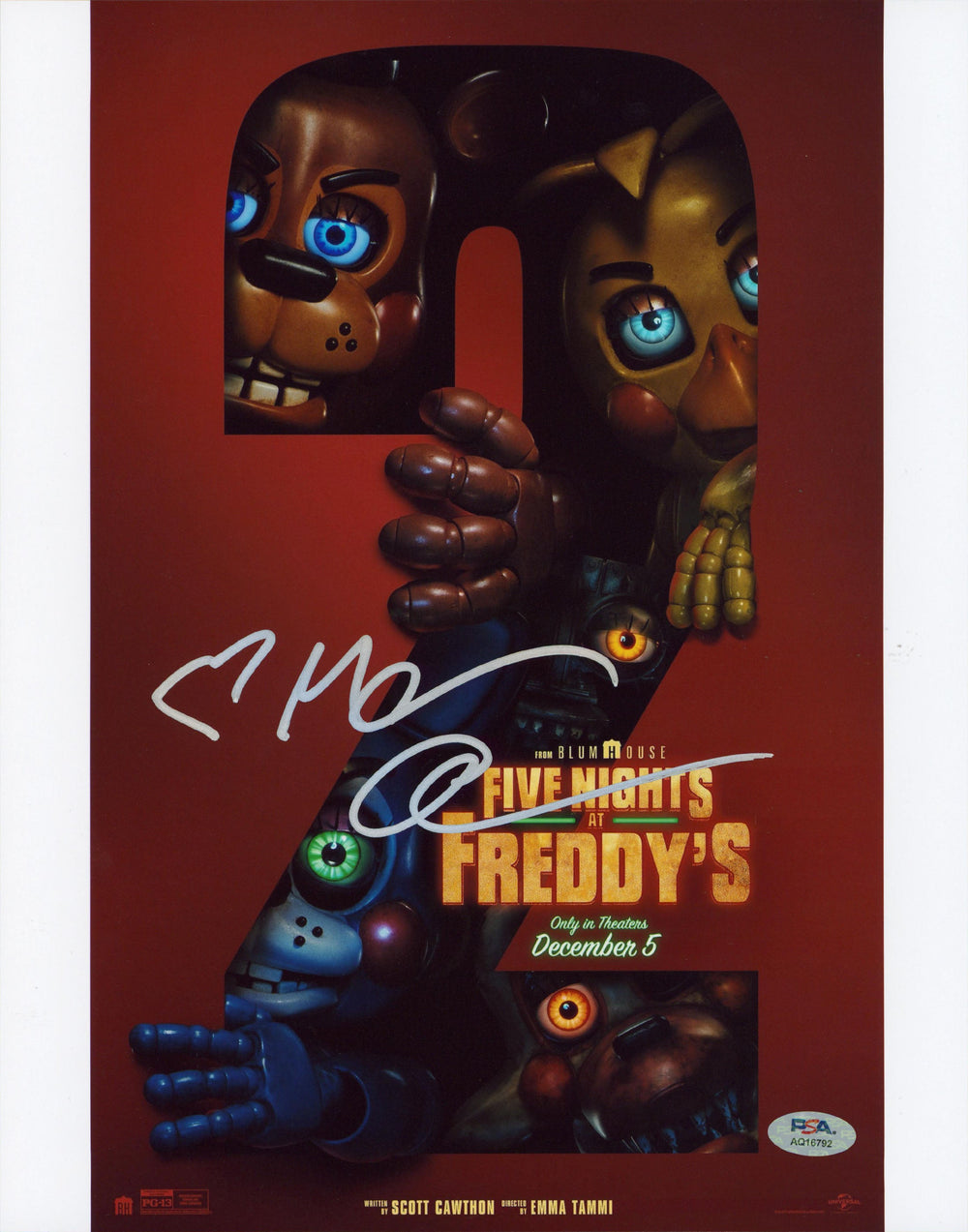 Mckenna Grace Five Nights at Freddy's 2 Authentic Signed 11x14 Photo PSA AQ16792