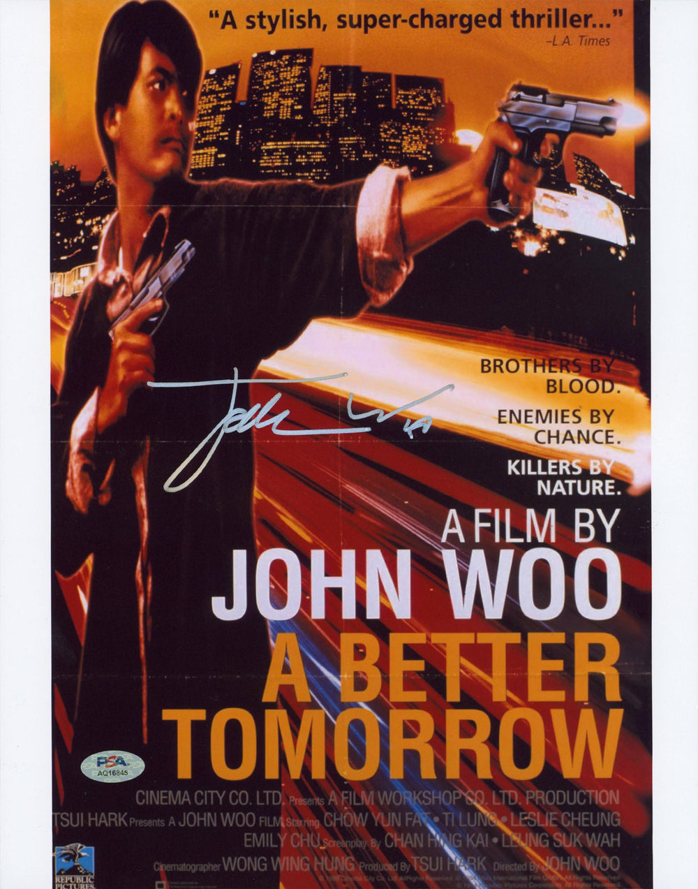 John Woo A Better Tomorrow Authentic Signed 11x14 Vertical Photo PSA/DNA AQ16845