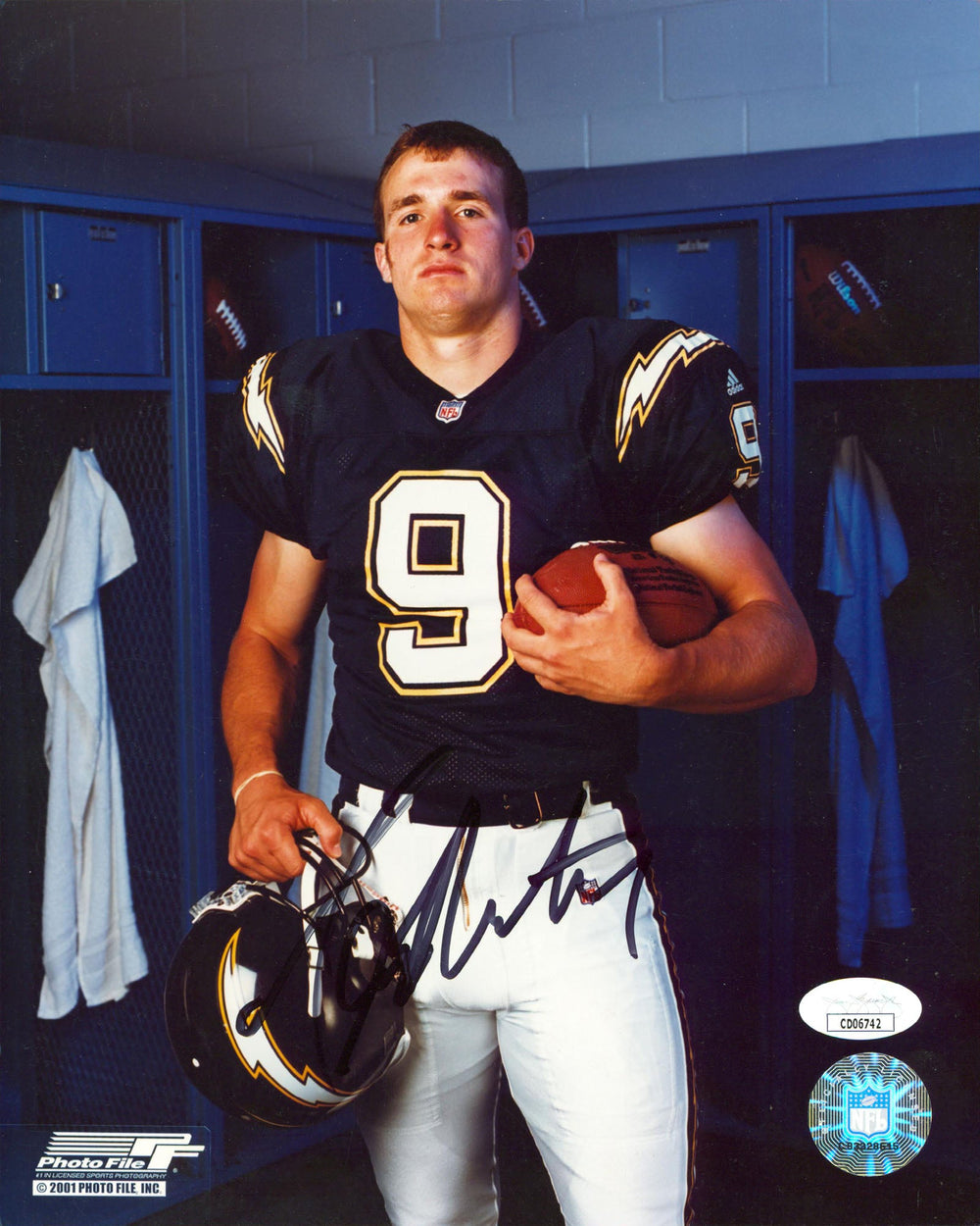 Chargers Drew Brees Authentic Vintage Signed 8x10 Vertical Photo JSA #CD06742