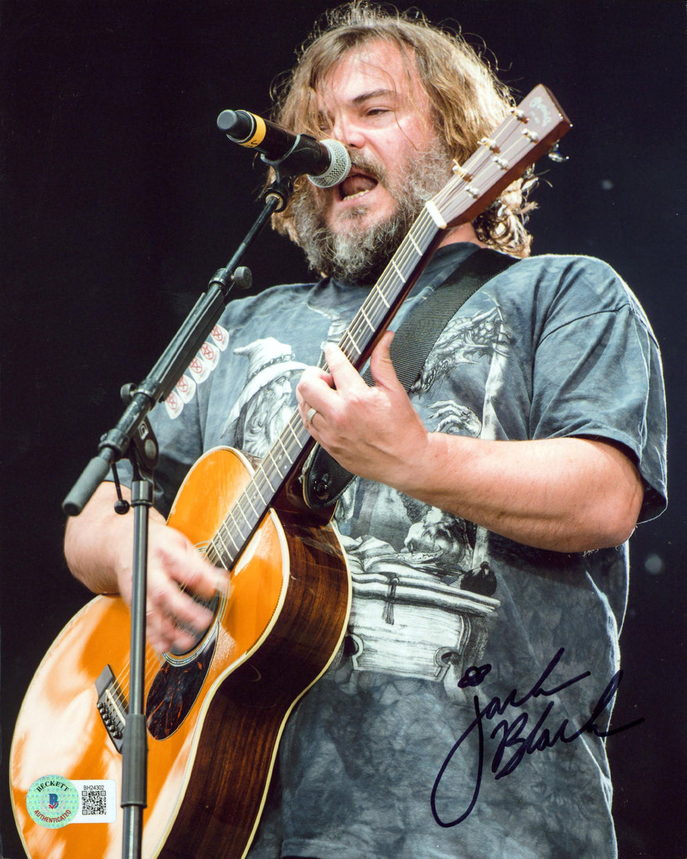 Jack Black The Pick Of Destiny Authentic Signed 8x10 Vertical Photo BAS #BH24302