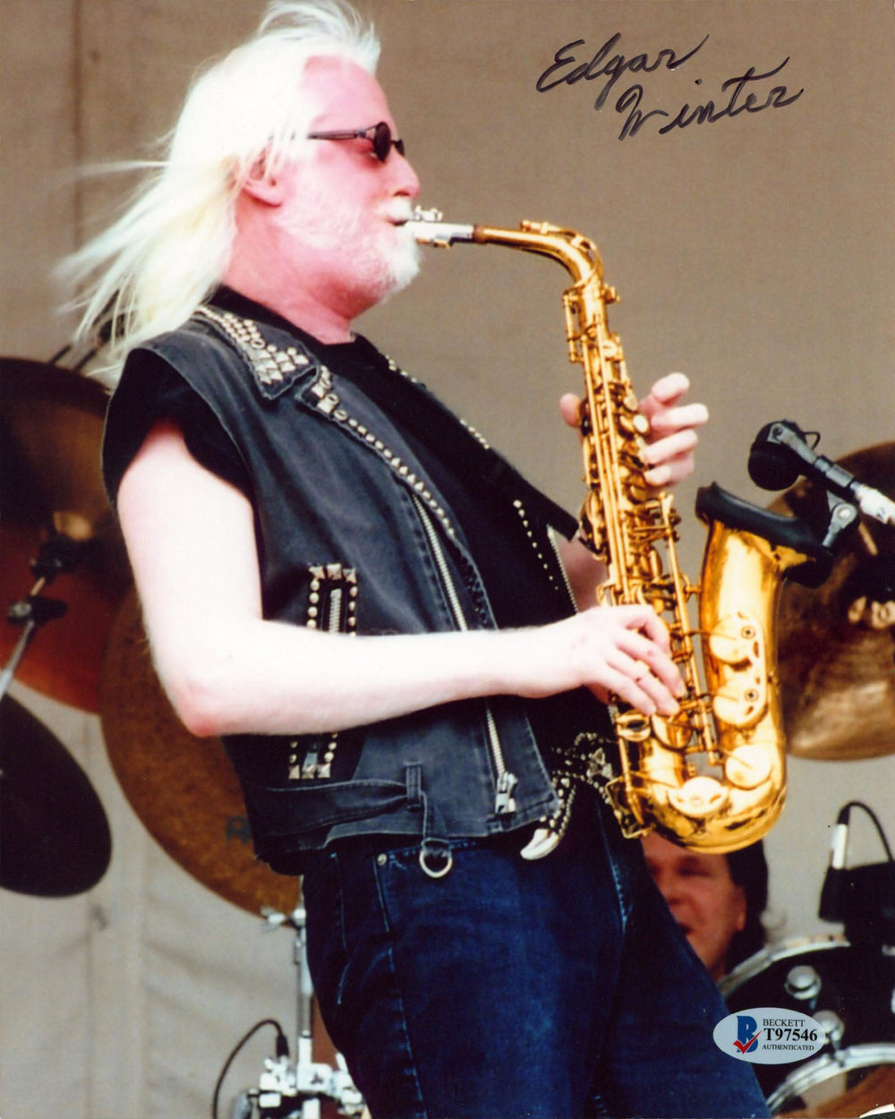 Edgar Winter Authentic Signed 8x10 Vertical Photo Autographed BAS #T97546