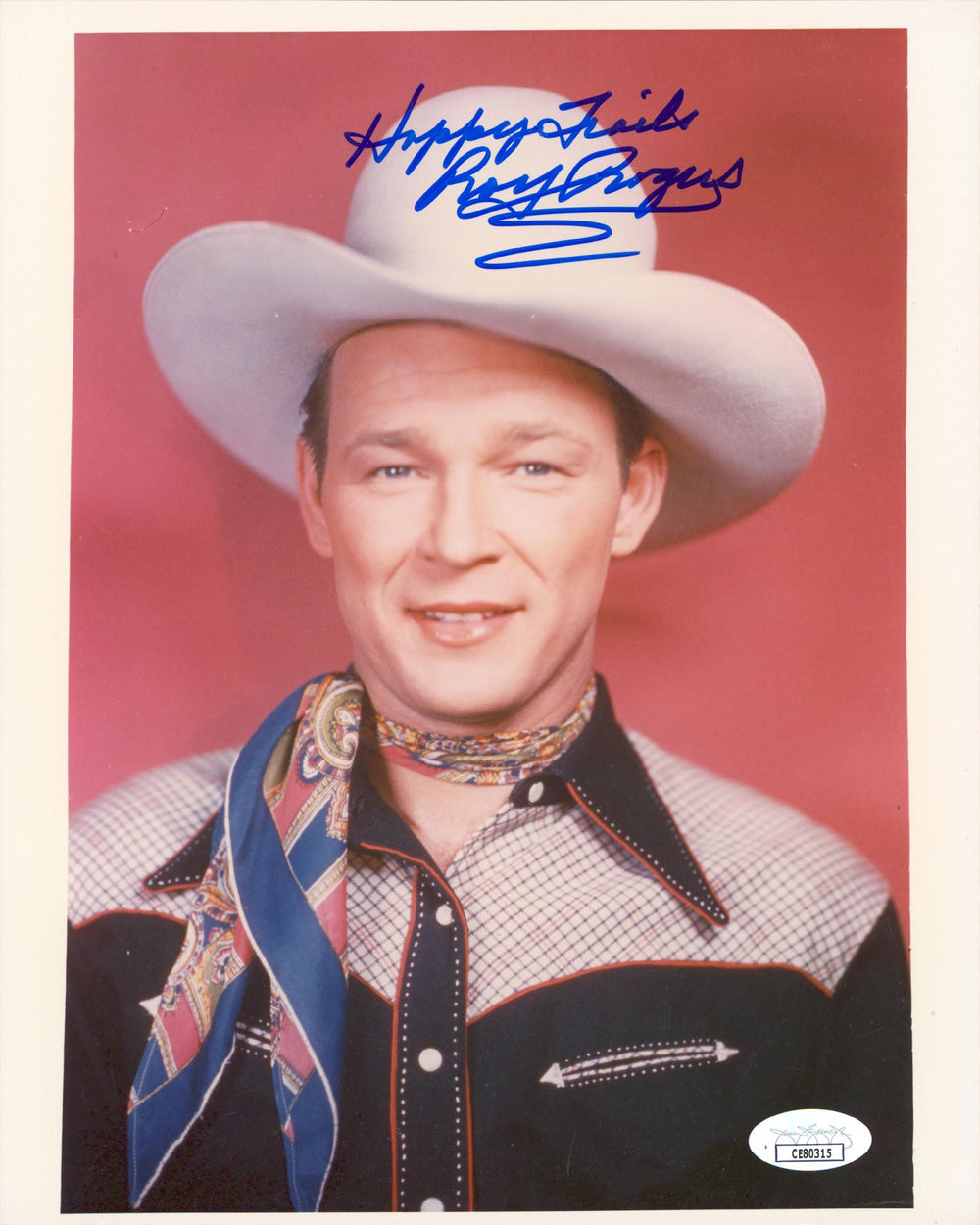 Roy Rogers My Pal Trigger "Happy Trails" Authentic Signed 8x10 Photo JSA CE80315