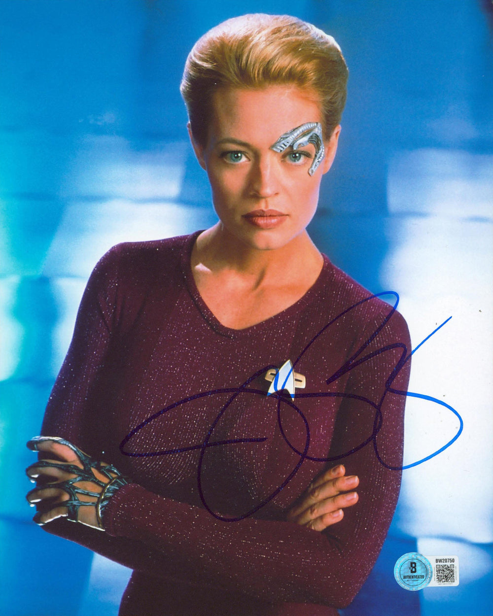 Jeri Ryan Star Trek: Voyager Authentic Signed 8x10 Vertical Photo BAS 8