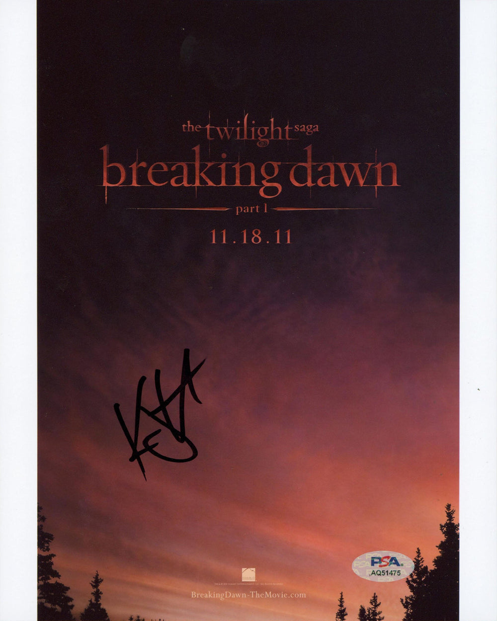 Kristen Stewart Twilight Authentic Signed 8x10 Vertical Photo PSA/DNA #AQ51475